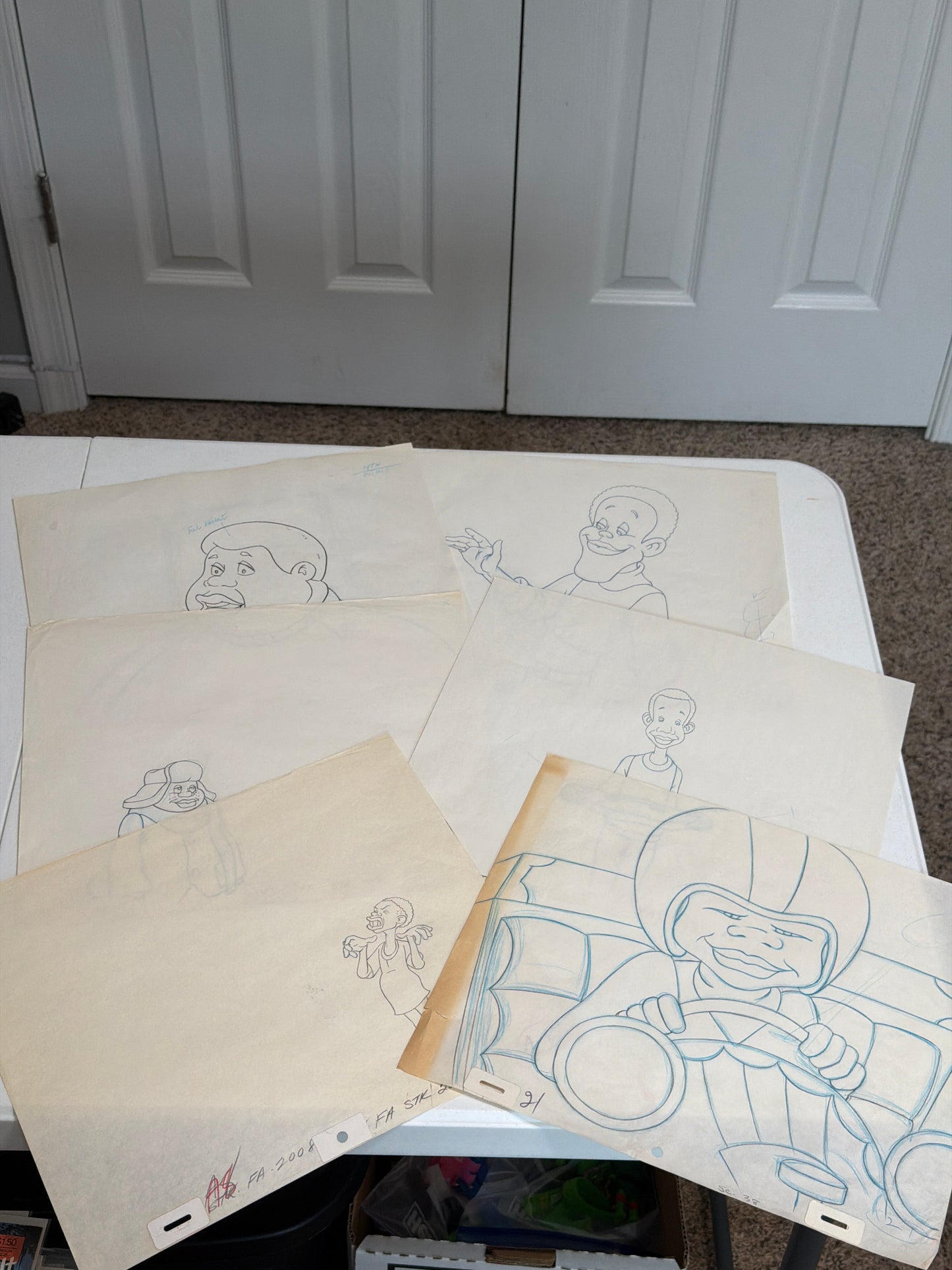 Fat Albert Lot of 6 – Original Production Animation Sketches With COA