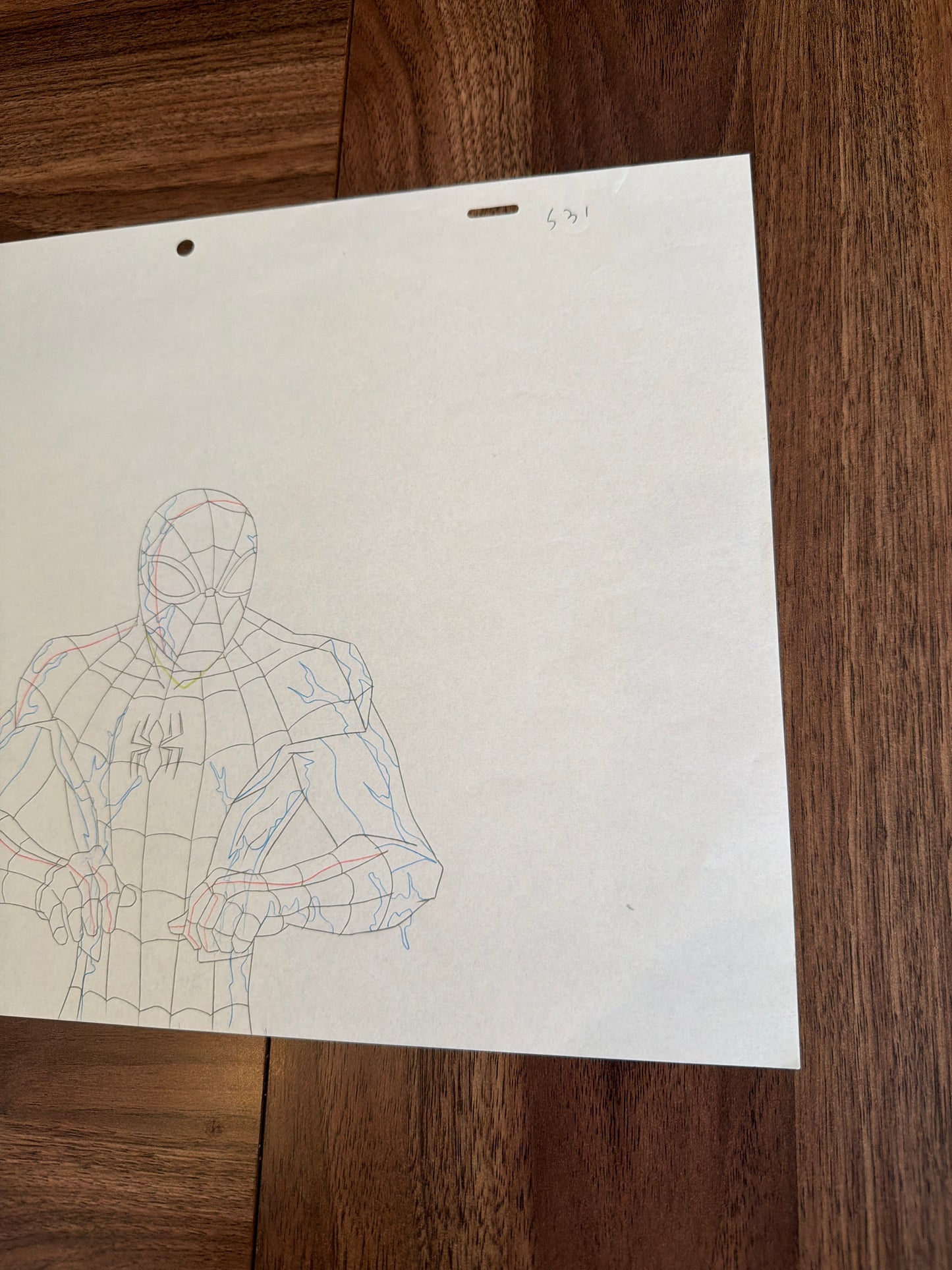 Marvel's Ultimate Spider-Man Animated Series Original Production Drawing – Spider-Man Medium Close-Up (Season 3, Episode 15)