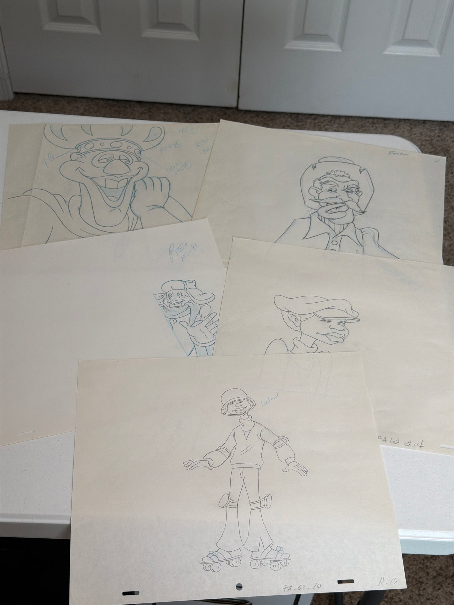 Fat Albert Lot of 5 – Original Production Animation Sketches With COA