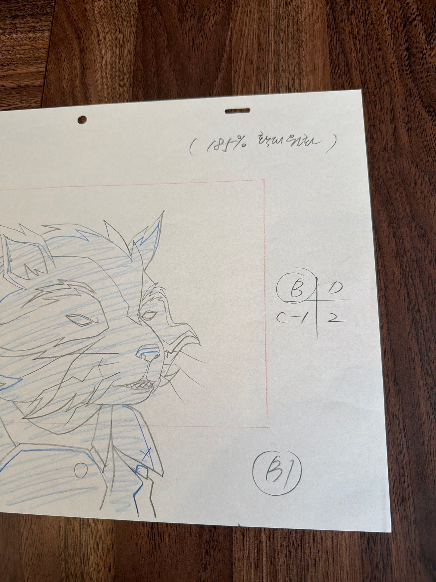 Marvel's Ultimate Spider-Man Animated Series Original Production Drawing – Rocket Raccoon Close-Up Profile COA Not Included