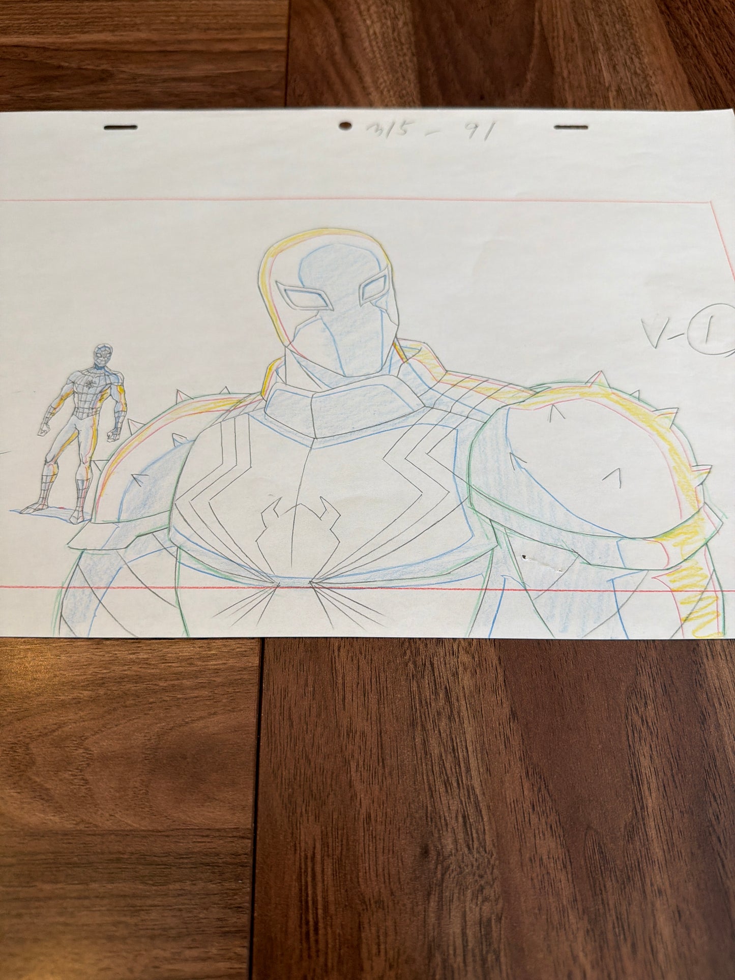 Marvel's Ultimate Spider-Man Animated Series Original Production Drawing – Agent Venom & Spider-Man Frame Layout (Season 3, Episode 15) COA Included