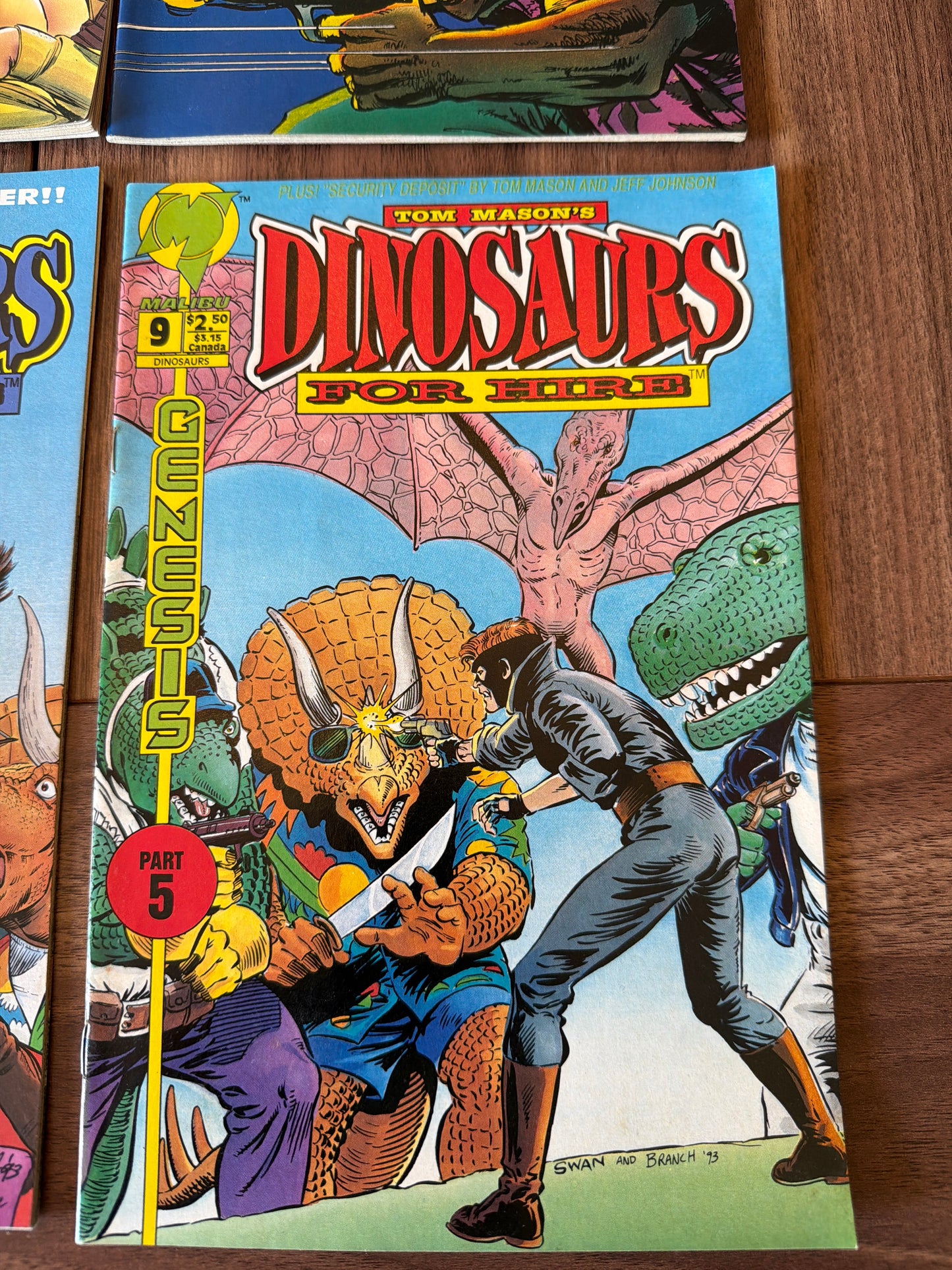 Dinosaurs For Hire Malibu Comics 1-9 ( missing 2,5,8) Nm Condition Lot of 6 *
