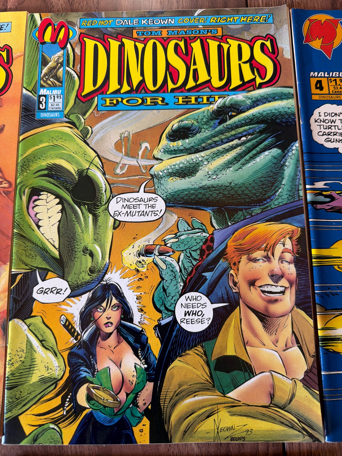 Dinosaurs For Hire Malibu Comics 1-9 ( missing 2,5,8) Nm Condition Lot of 6 *