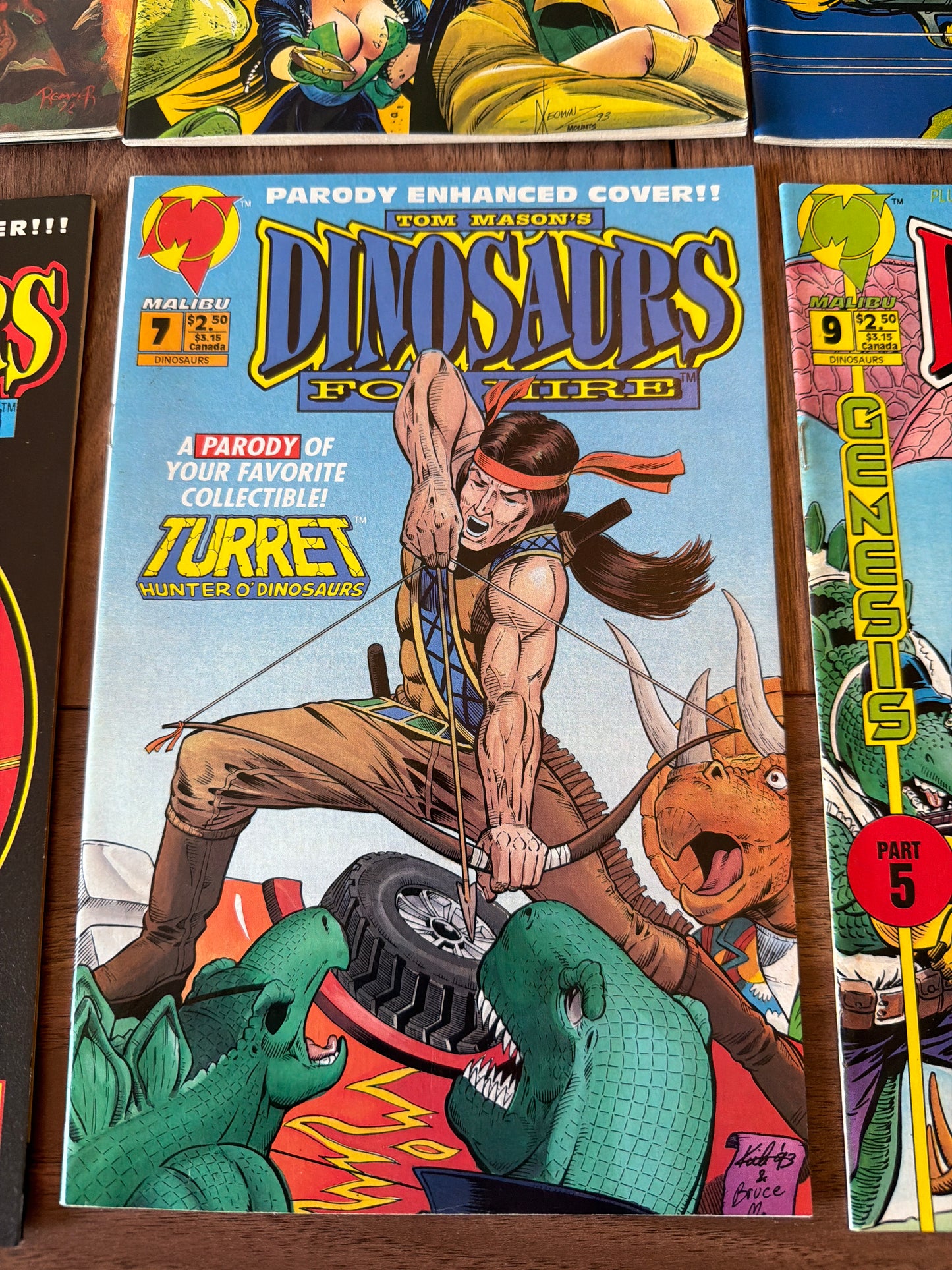 Dinosaurs For Hire Malibu Comics 1-9 ( missing 2,5,8) Nm Condition Lot of 6 *