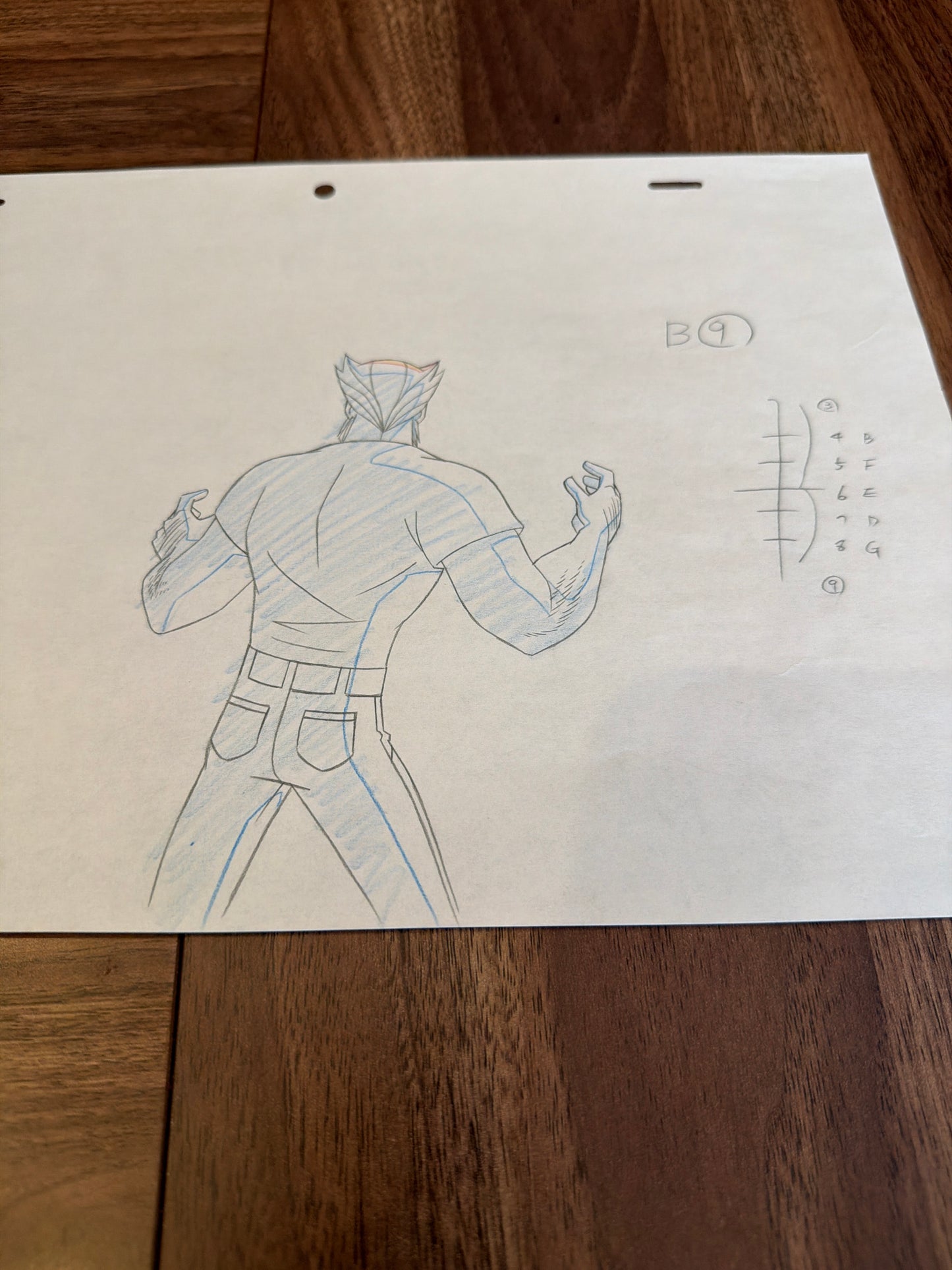 Wolverine and the X-Men Original Production Art - Wolverine Action Stance Ep 1 COA Not Included