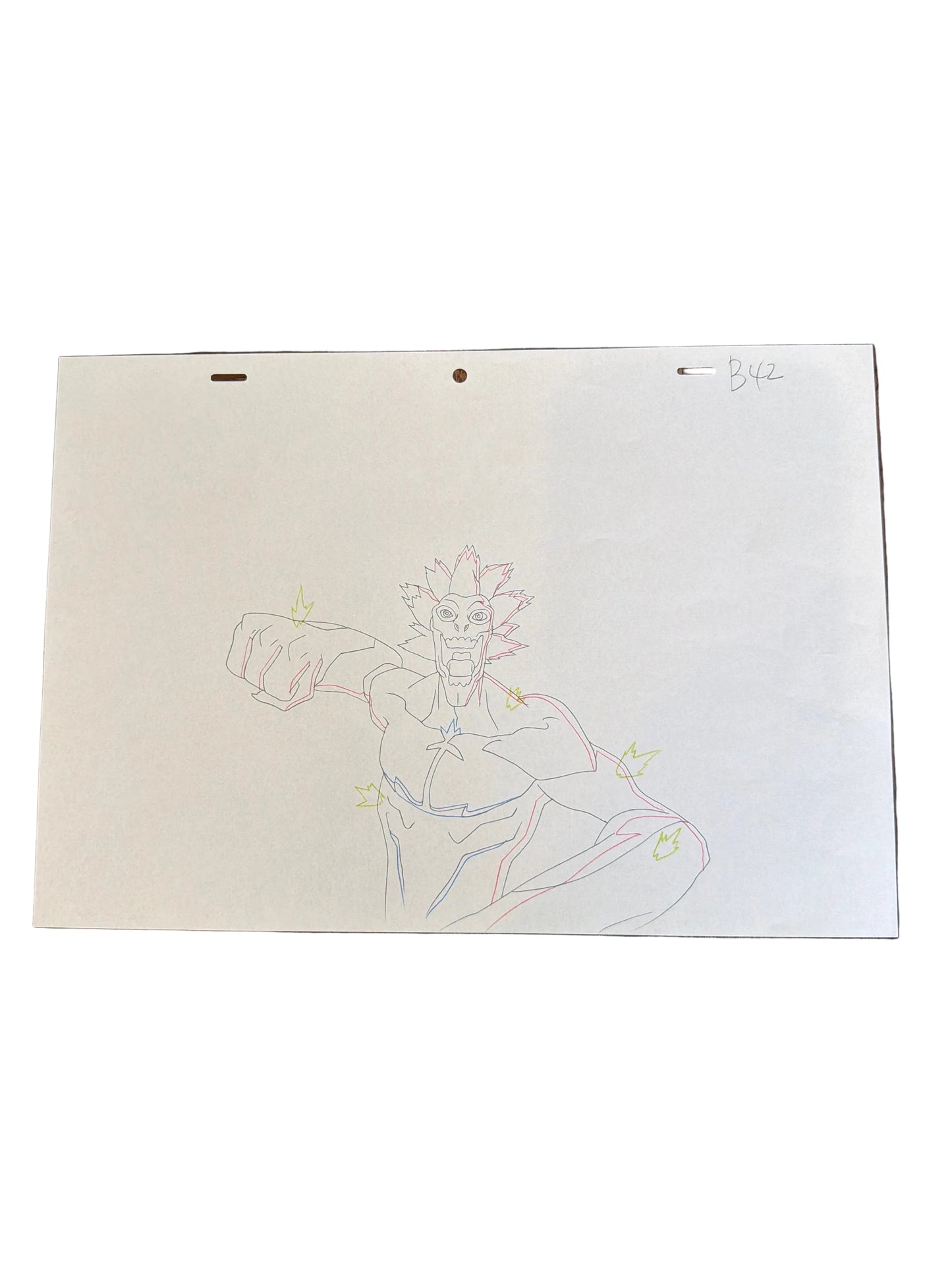 Marvel's Ultimate Spider-Man Animated Series Original Production Drawing – Electro Dynamic Mid-Strike (Season 2 Era) COA Not Included
