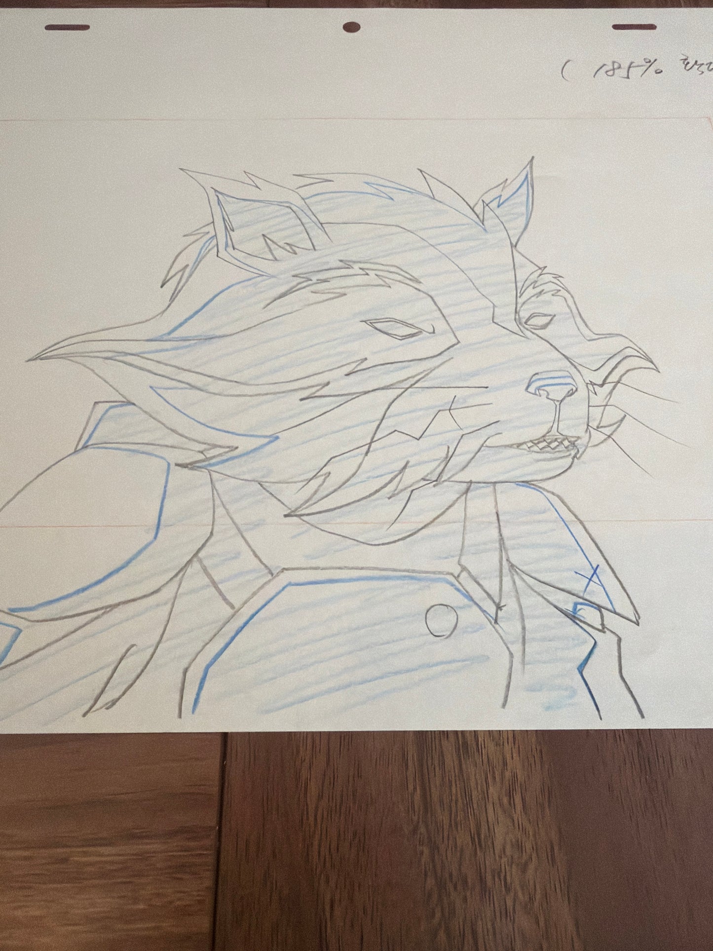 Marvel's Ultimate Spider-Man Animated Series Original Production Drawing – Rocket Raccoon Close-Up Profile COA Not Included