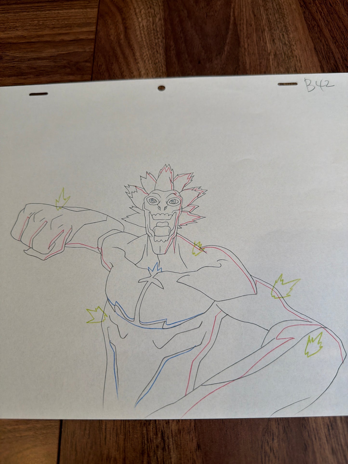 Marvel's Ultimate Spider-Man Animated Series Original Production Drawing – Electro Dynamic Mid-Strike (Season 2 Era) COA Not Included