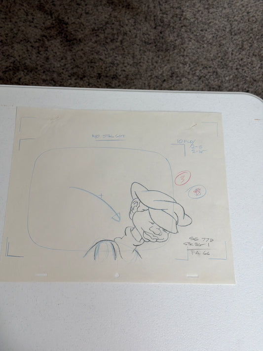 Rudy Screen Layout Fat Albert – Original Production Animation Sketch No COA