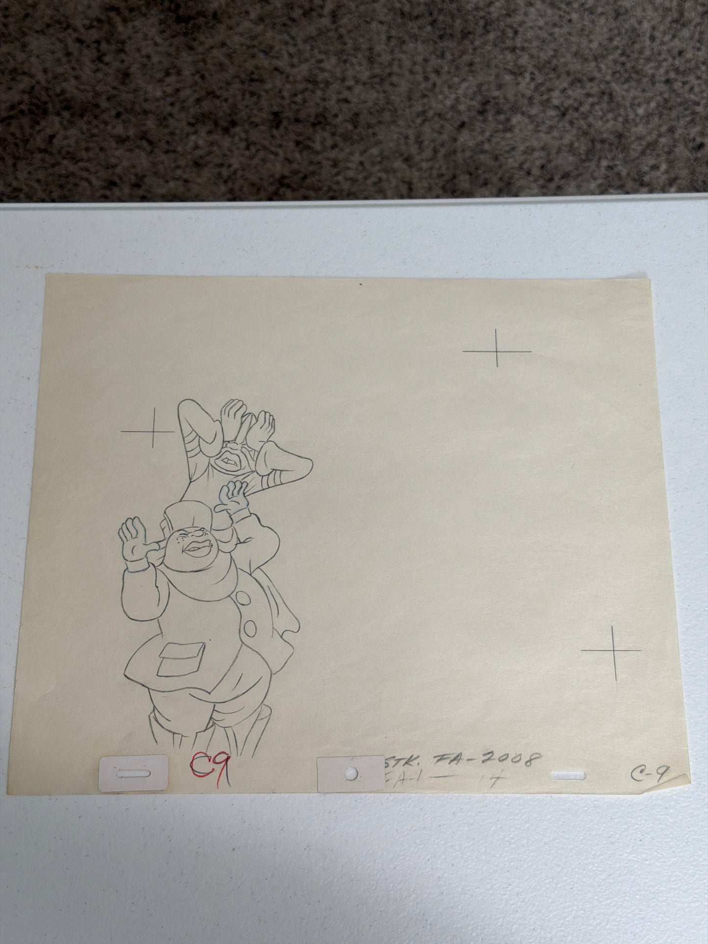 Russel and Dumb Donald Fat Albert – Original Production Animation Sketch No COA