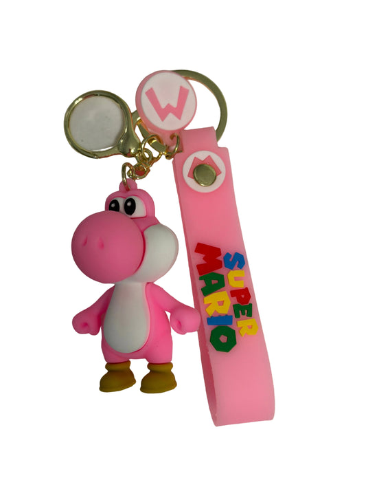Pink yoshi super Mario Brothers ￼TV Themed PVC Keychain