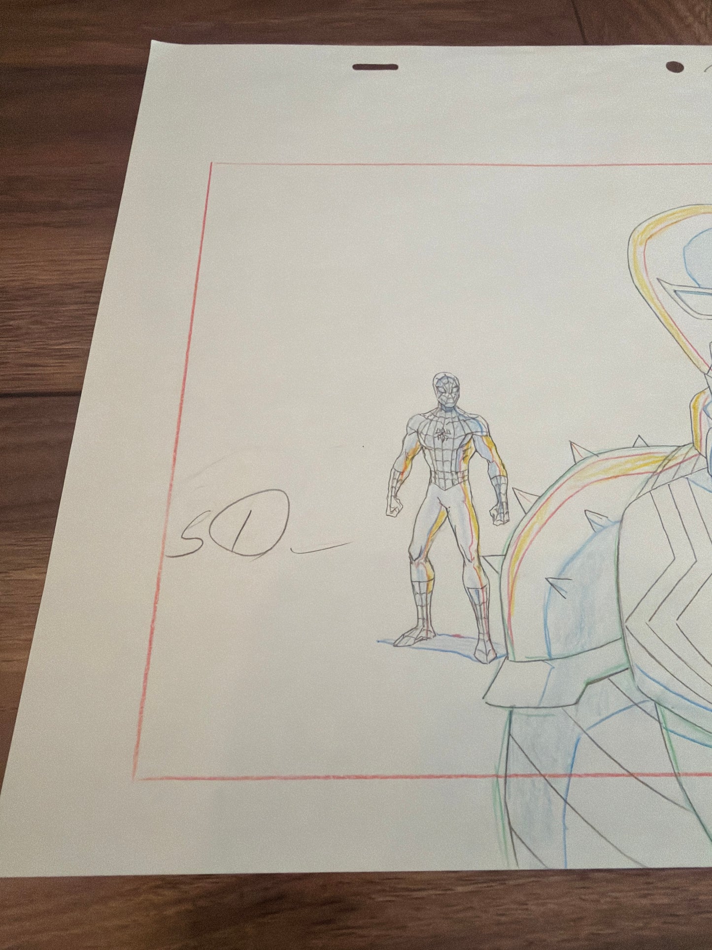 Marvel's Ultimate Spider-Man Animated Series Original Production Drawing – Agent Venom & Spider-Man Frame Layout (Season 3, Episode 15) COA Included