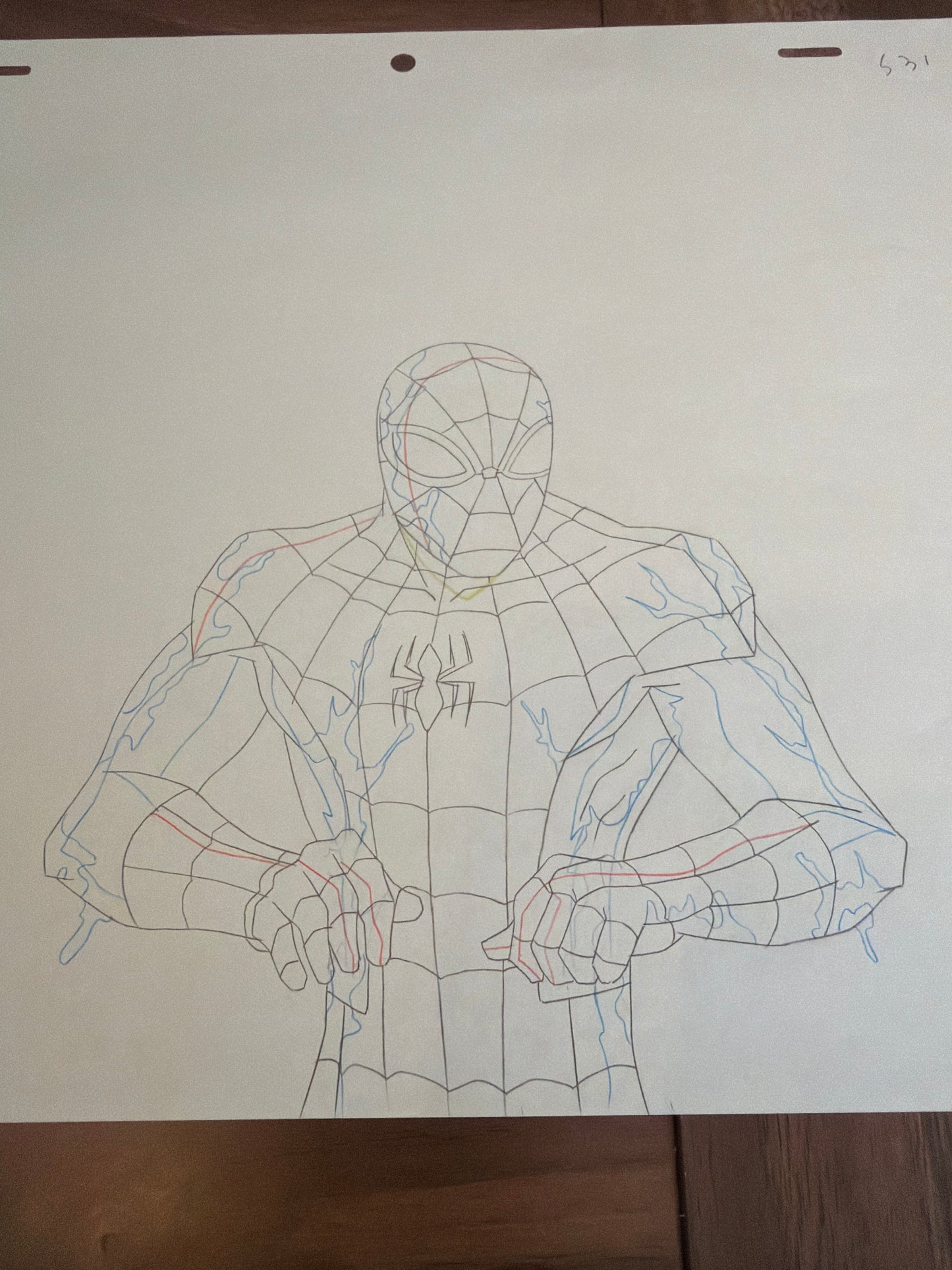 Marvel's Ultimate Spider-Man Animated Series Original Production Drawing – Spider-Man Medium Close-Up (Season 3, Episode 15)
