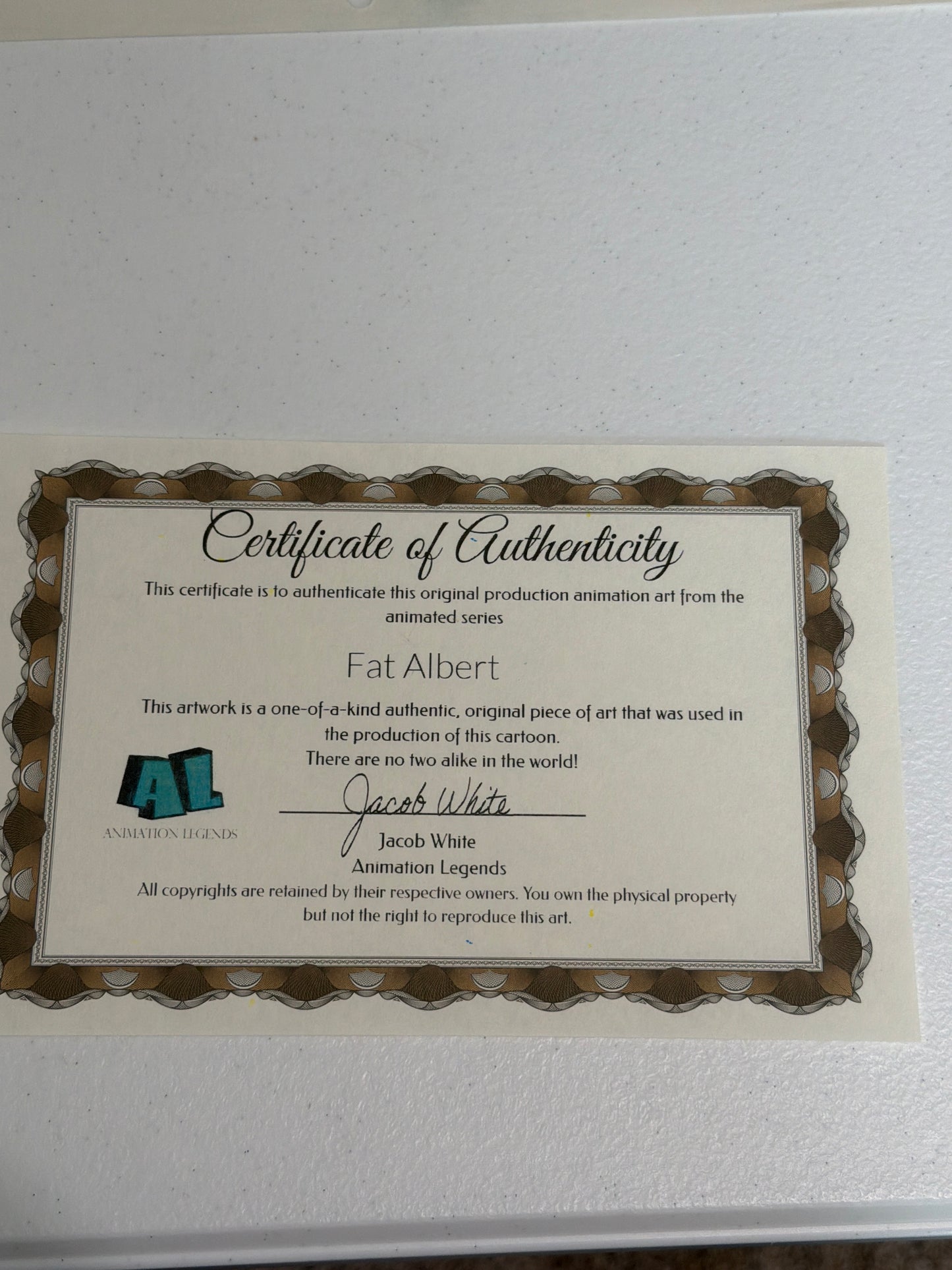 Fat Albert & Pee Wee Playing Basketball – Original Production Animation Sketch With COA