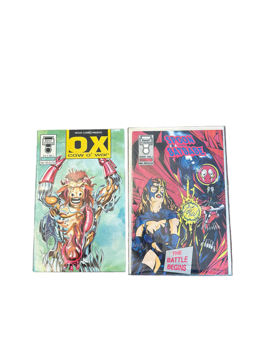 Spoof Comics: Ox-Cow of War #1 (Fine) & Spoon vs. Batbabe #1 (NM) – Lot of 2*