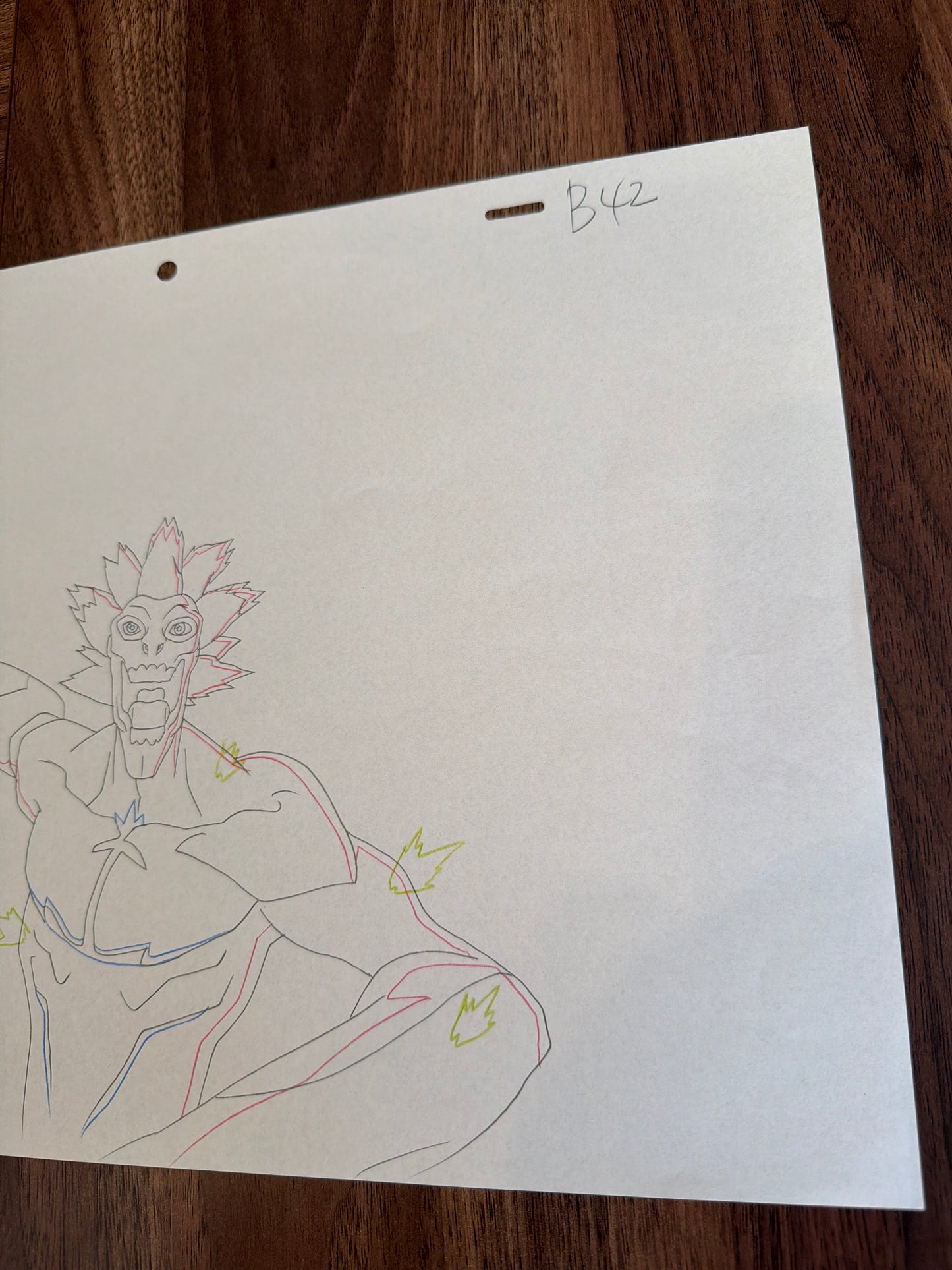 Marvel's Ultimate Spider-Man Animated Series Original Production Drawing – Electro Dynamic Mid-Strike (Season 2 Era) COA Not Included