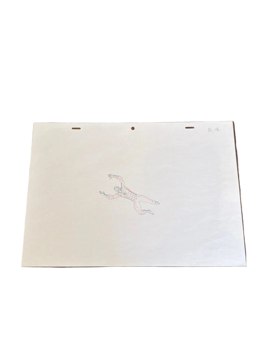 Marvel's Ultimate Spider-Man Animated Series Original Production Drawing – Spider-Man Freefall Action Pose. No COA Included