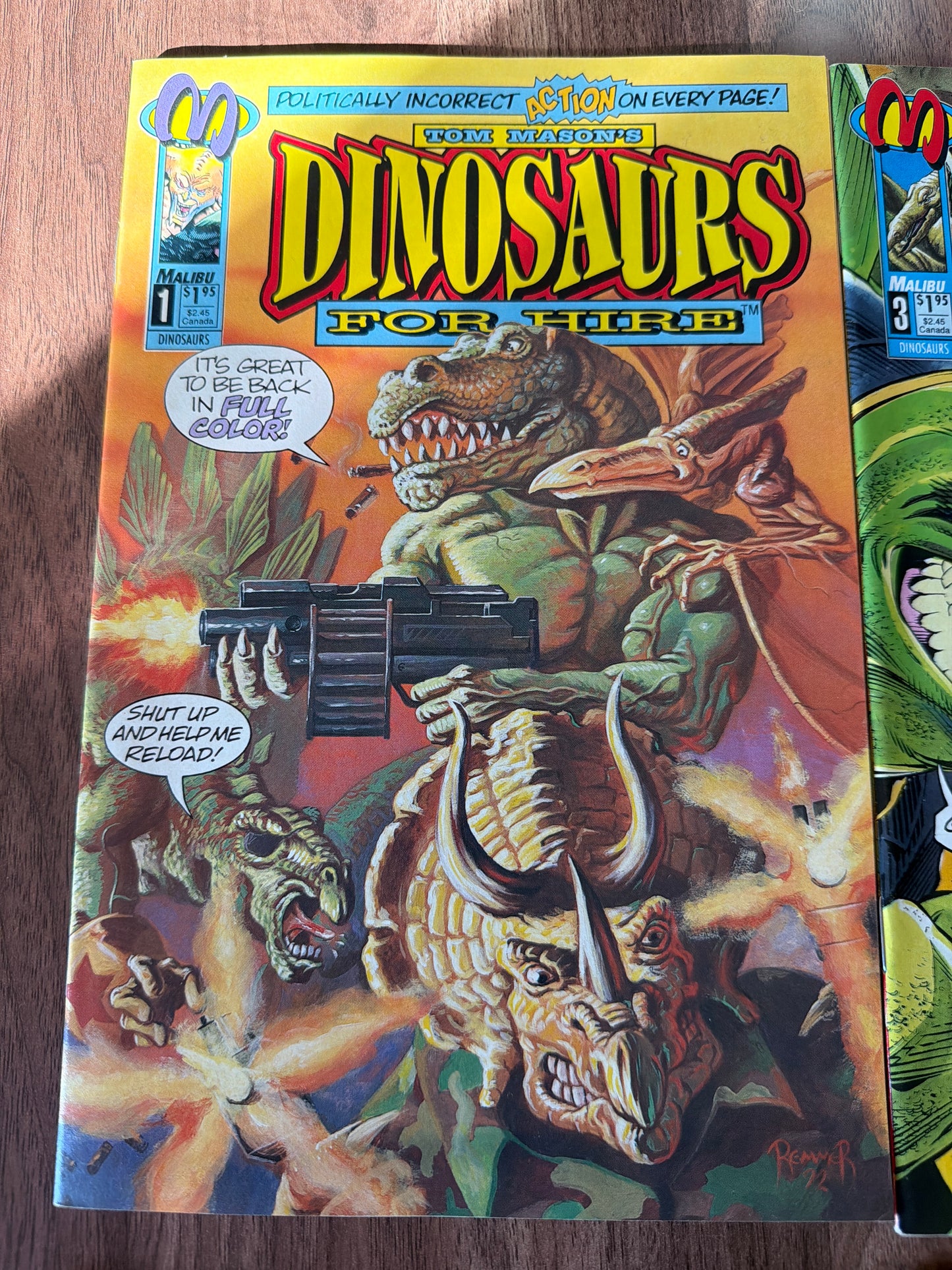 Dinosaurs For Hire Malibu Comics 1-9 ( missing 2,5,8) Nm Condition Lot of 6 *