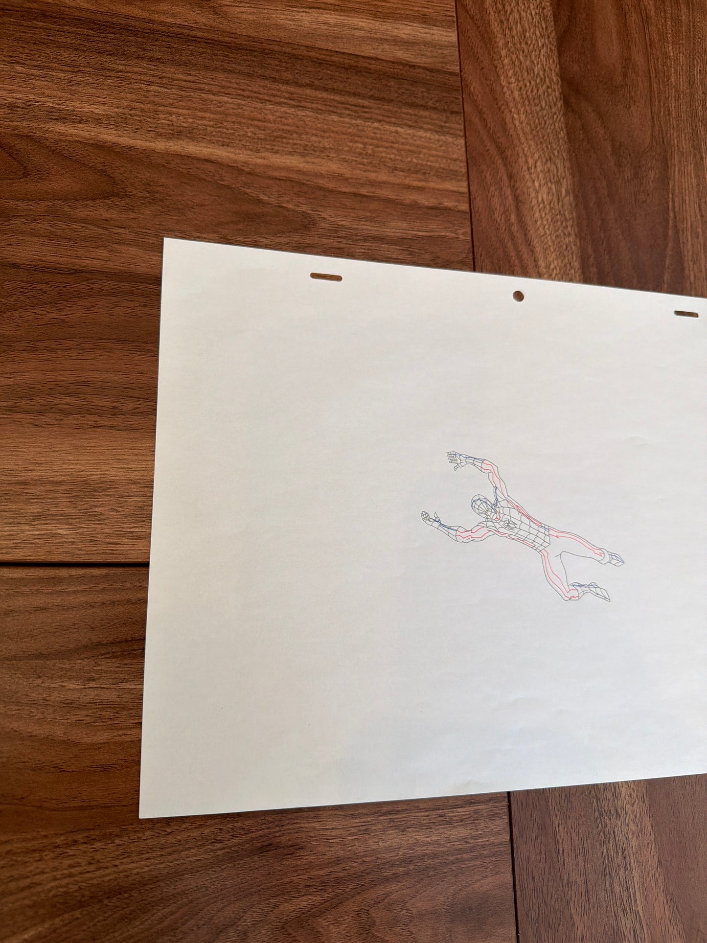 Marvel's Ultimate Spider-Man Animated Series Original Production Drawing – Spider-Man Freefall Action Pose. No COA Included