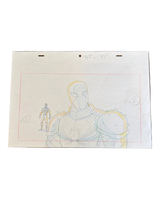 Marvel's Ultimate Spider-Man Animated Series Original Production Drawing – Agent Venom & Spider-Man Frame Layout (Season 3, Episode 15) COA Included