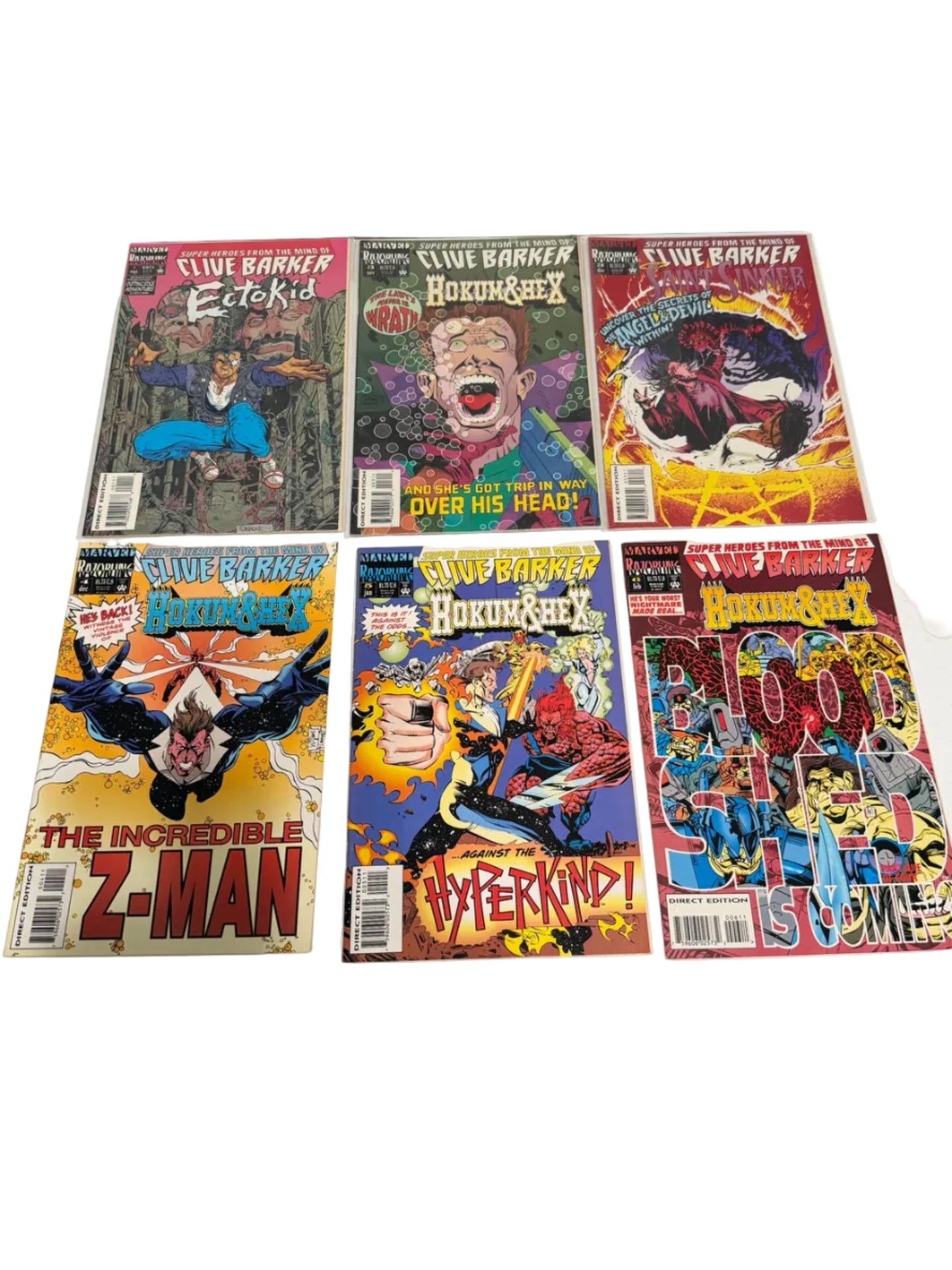 Super Heroes From The Mind Of Clive Barker – 9 Book Lot | Issues #1, #3 (x2), #4, #5, #6, #7, #8 | VF to NM *