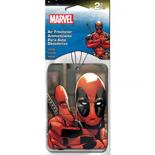 Marvel Deadpool 2 Pack Superhero Car Air Freshener Vanilla